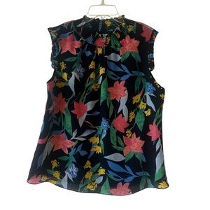J. Crew Top blouse bold floral Sz 8